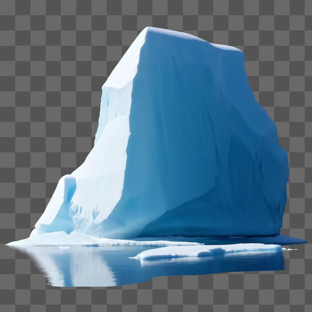 transparent iceberg sits in the ocean