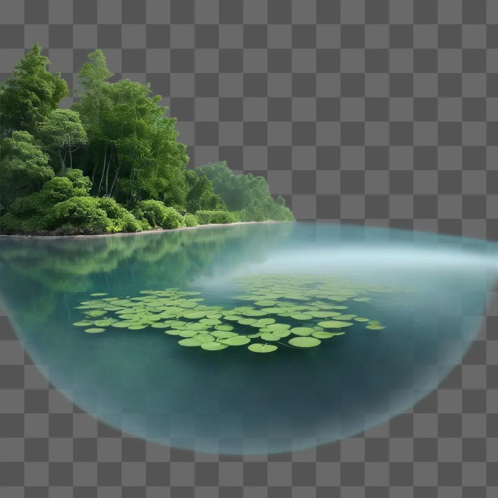 transparent image of a green landscape