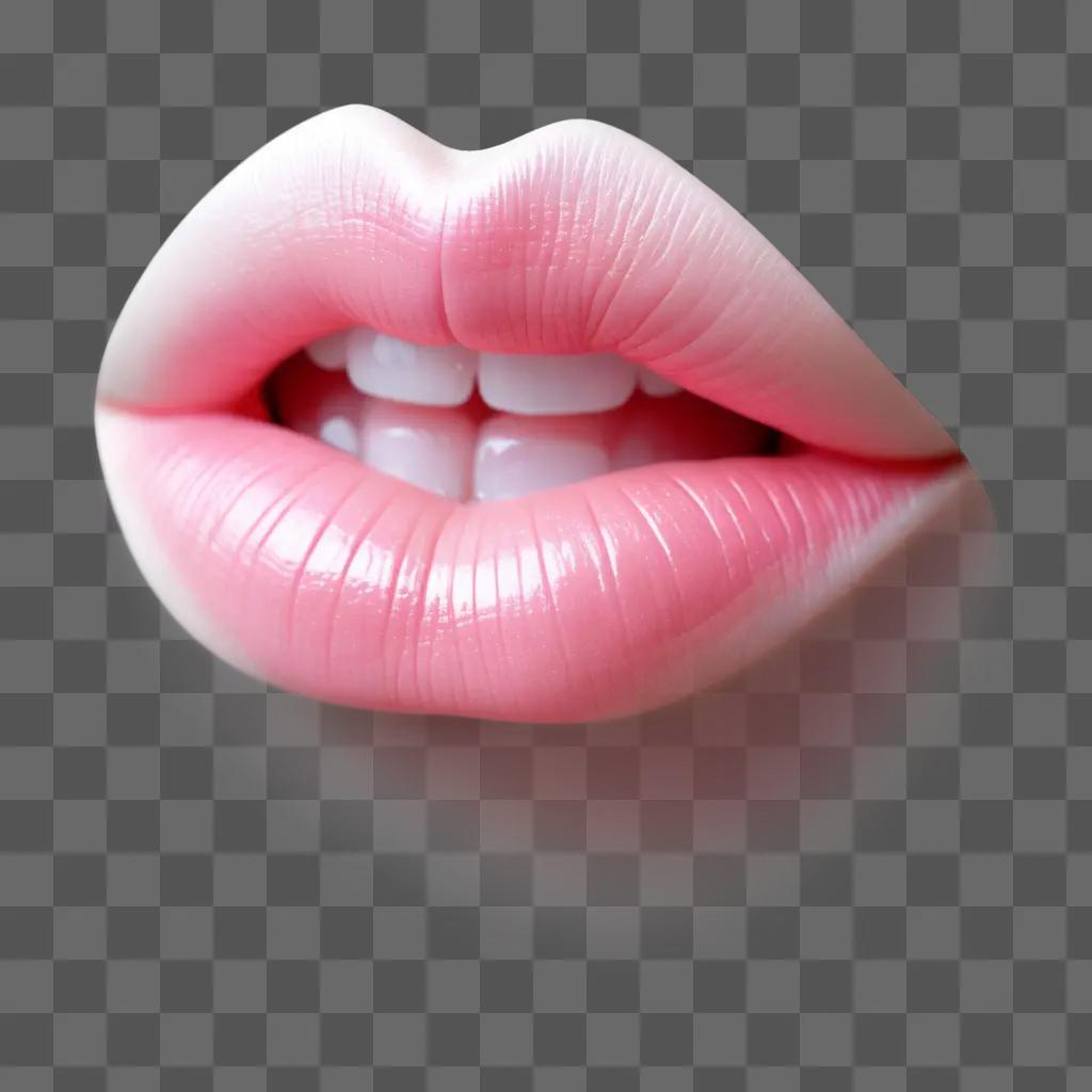 transparent lip image with white teeth