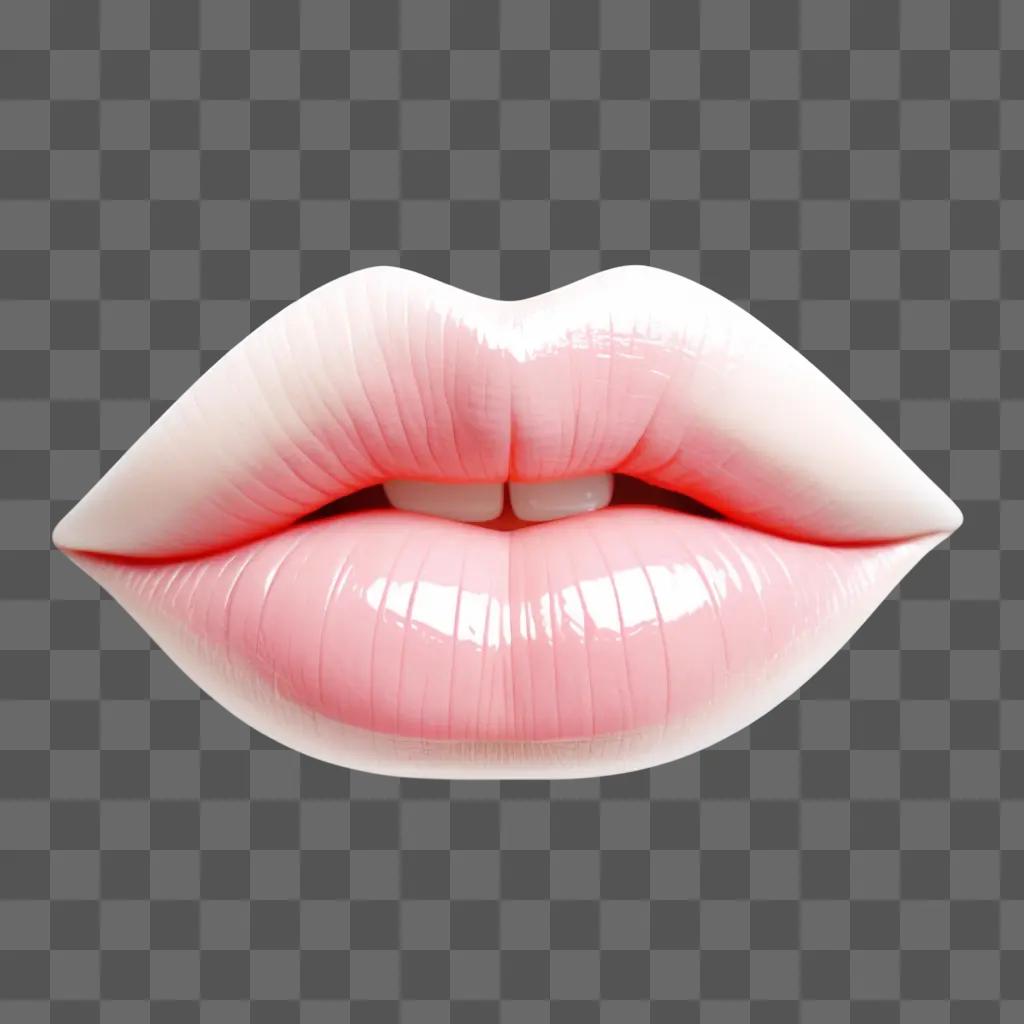 transparent lips graphic on a pink background