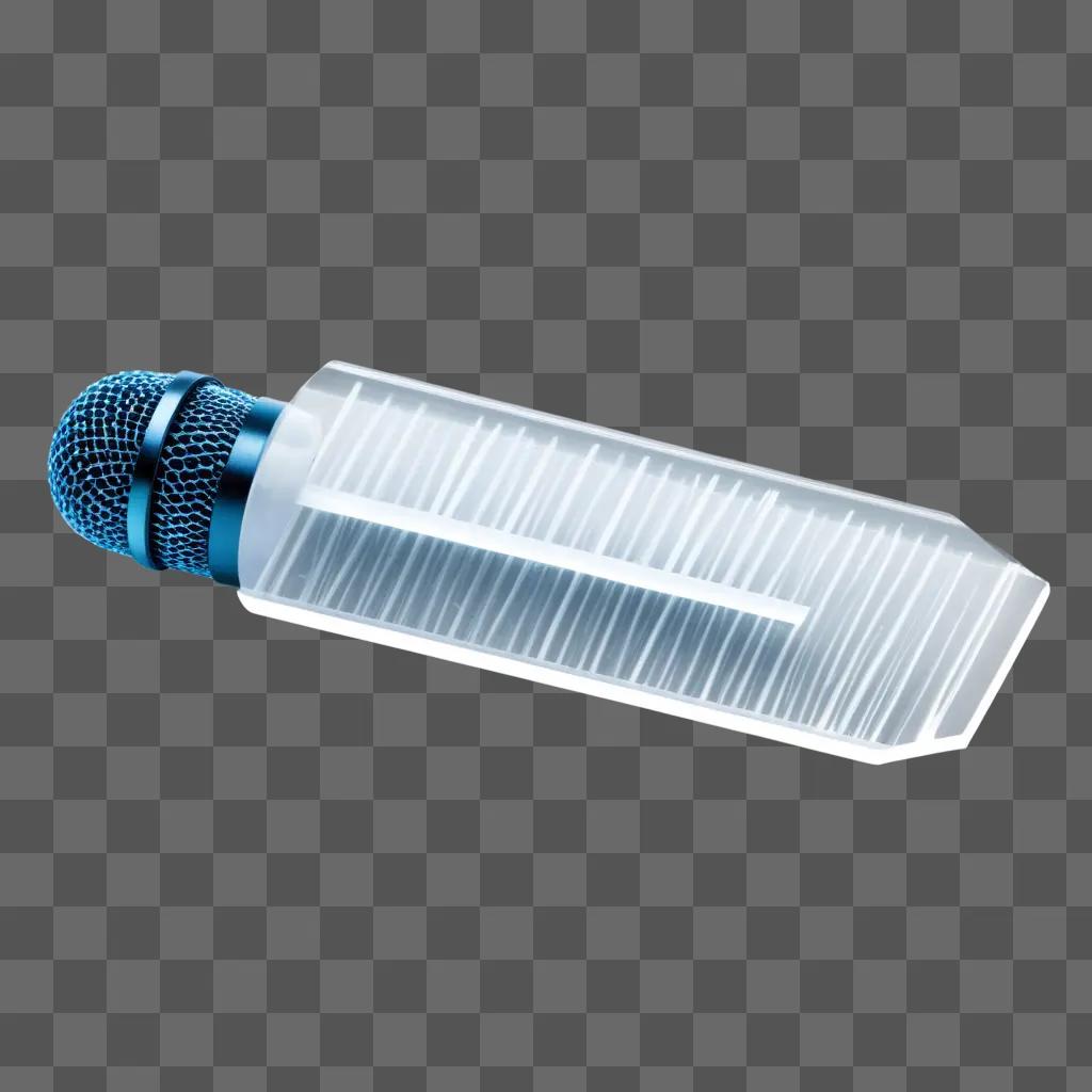 transparent microphone with blue lights