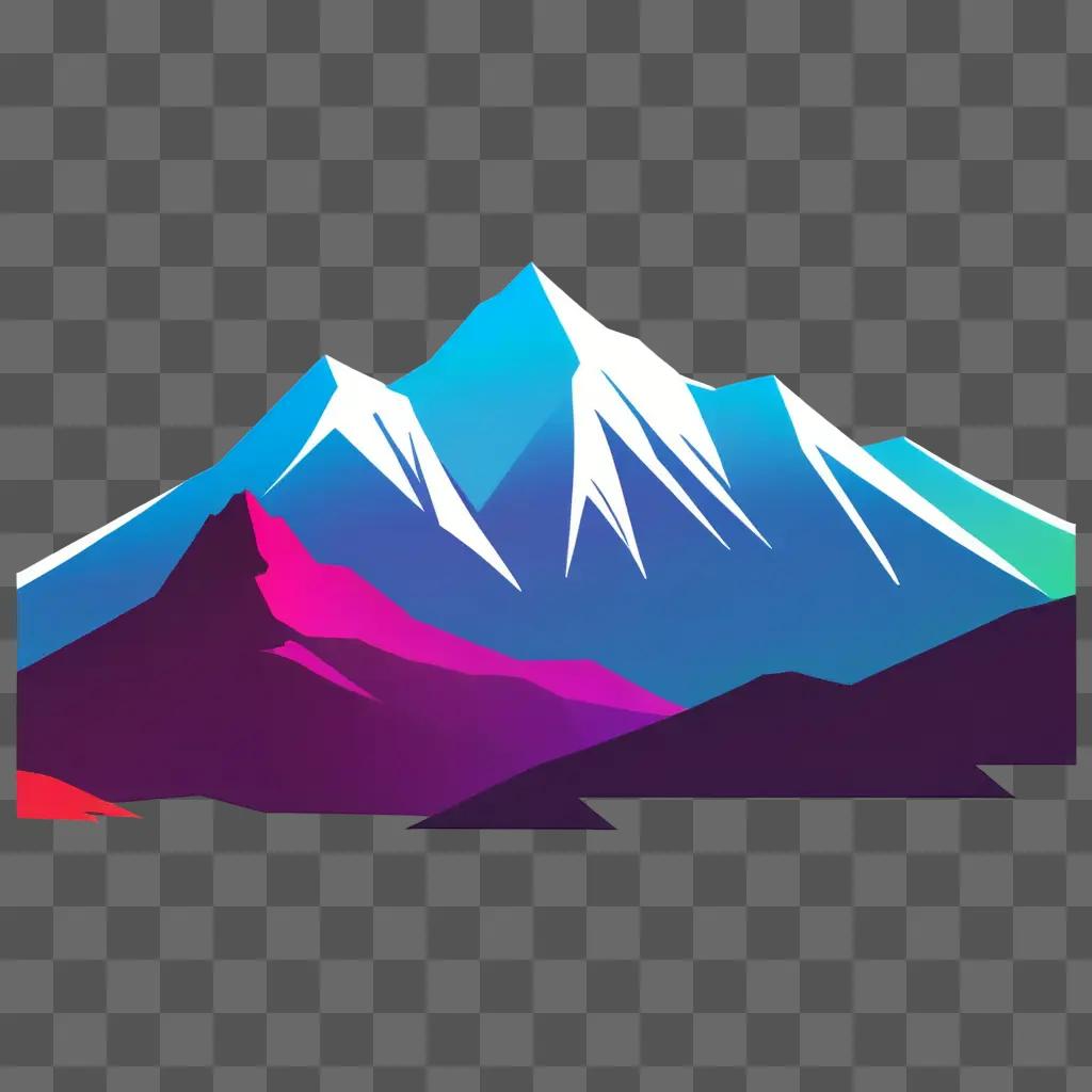 transparent mountain landscape in a dark color scheme