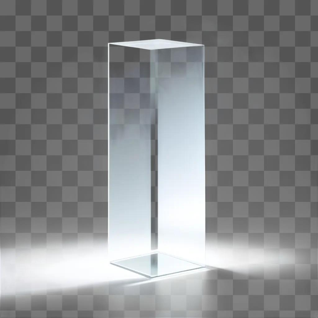 transparent object stands alone in a white background