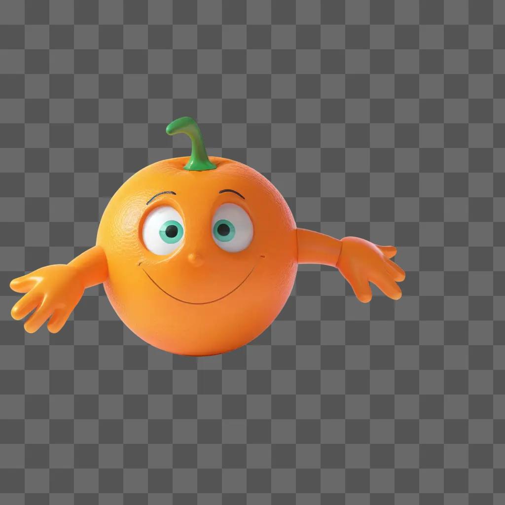 transparent orange toy with a smiling face