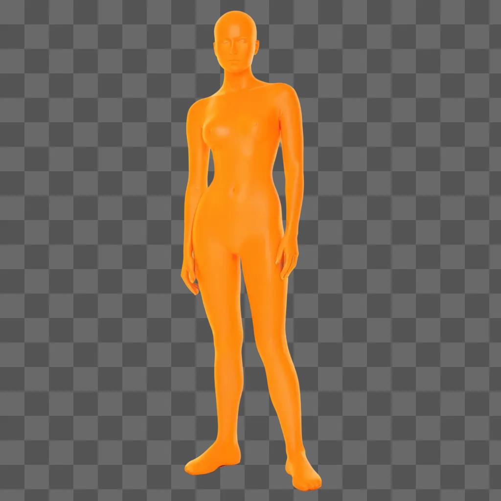 transparent orangetransparent mannequin with bare legs