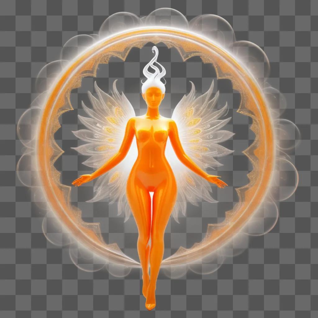 transparent orangetransparent woman with wings