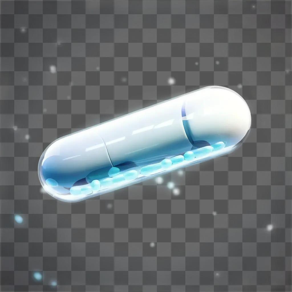 transparent pill on a starry background