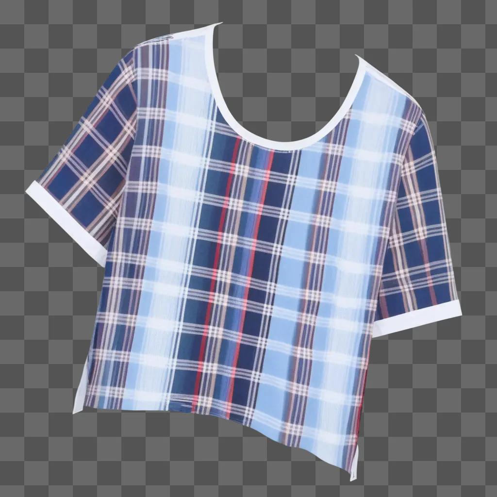 transparent plaid shirt on a grey background