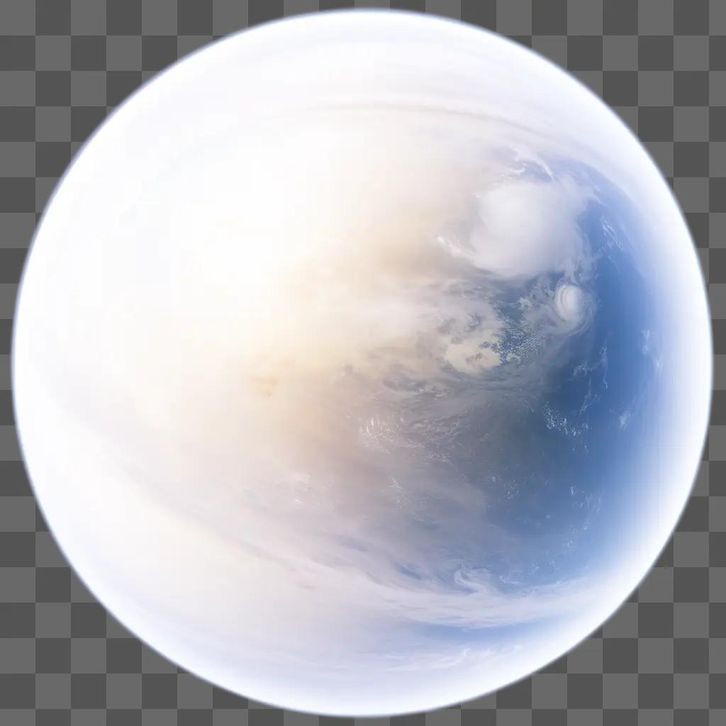 transparent planet with a blue sky