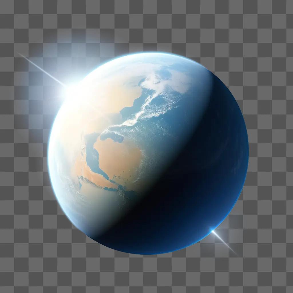 transparent planet with a bright sun