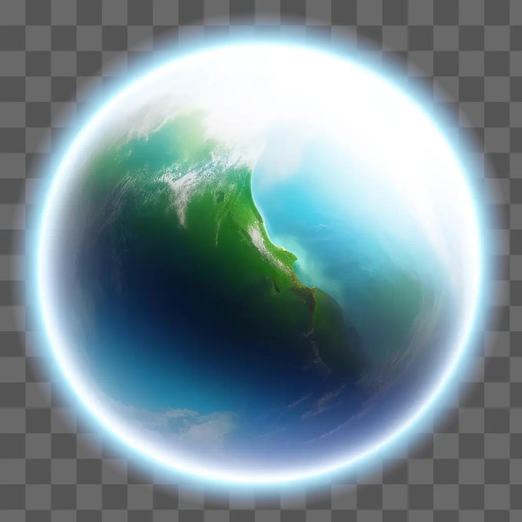 transparent planet with blue sky