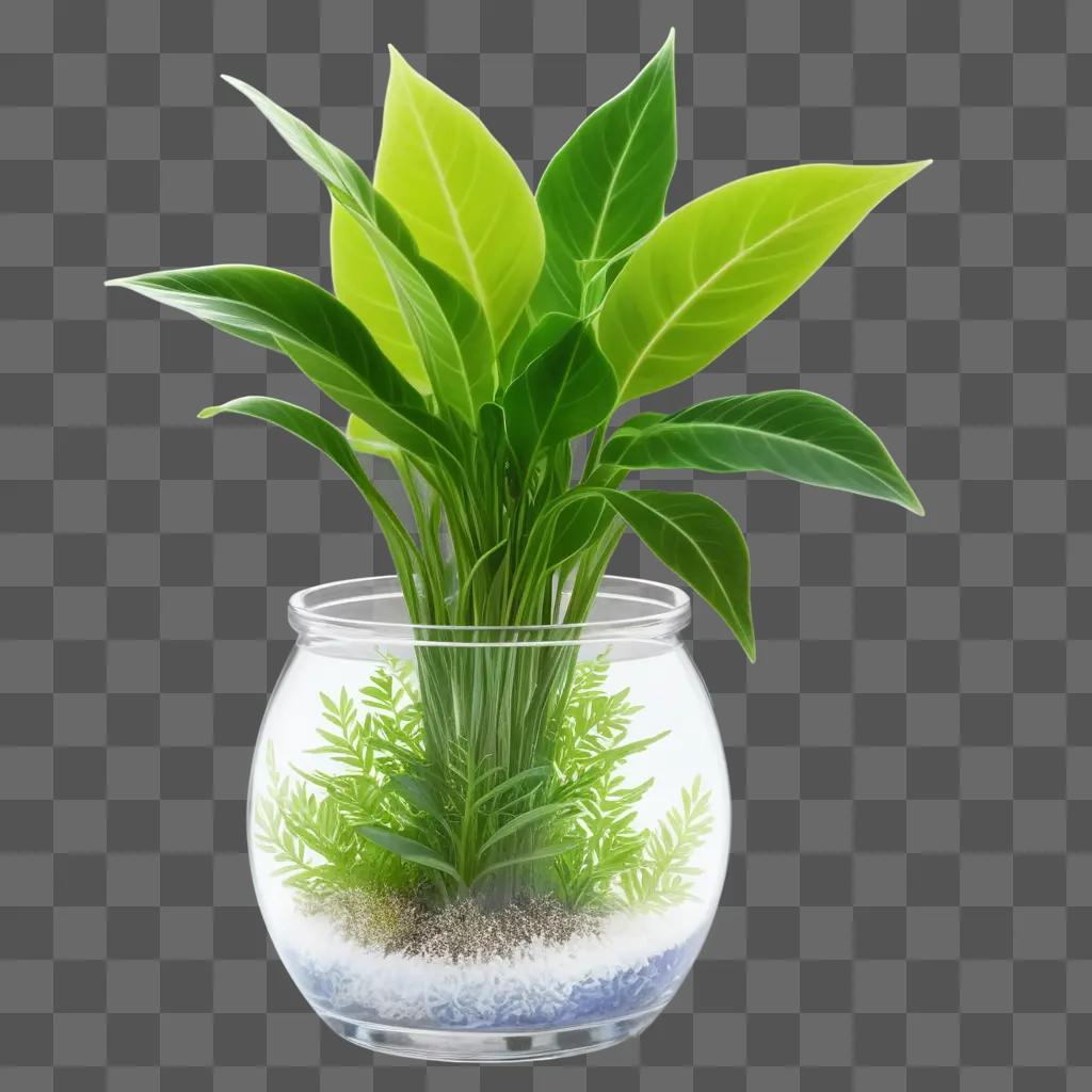 transparent plant in a clear vase