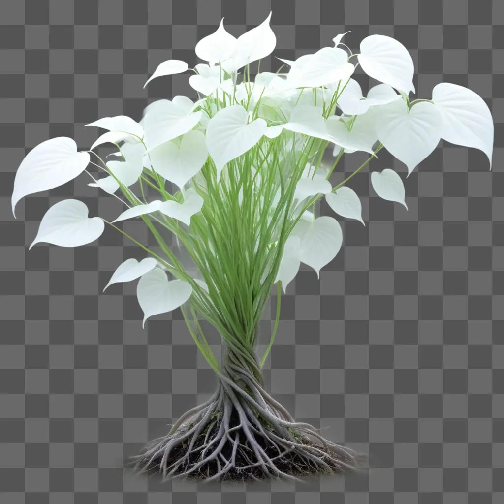 transparent plant stands in a blurred background