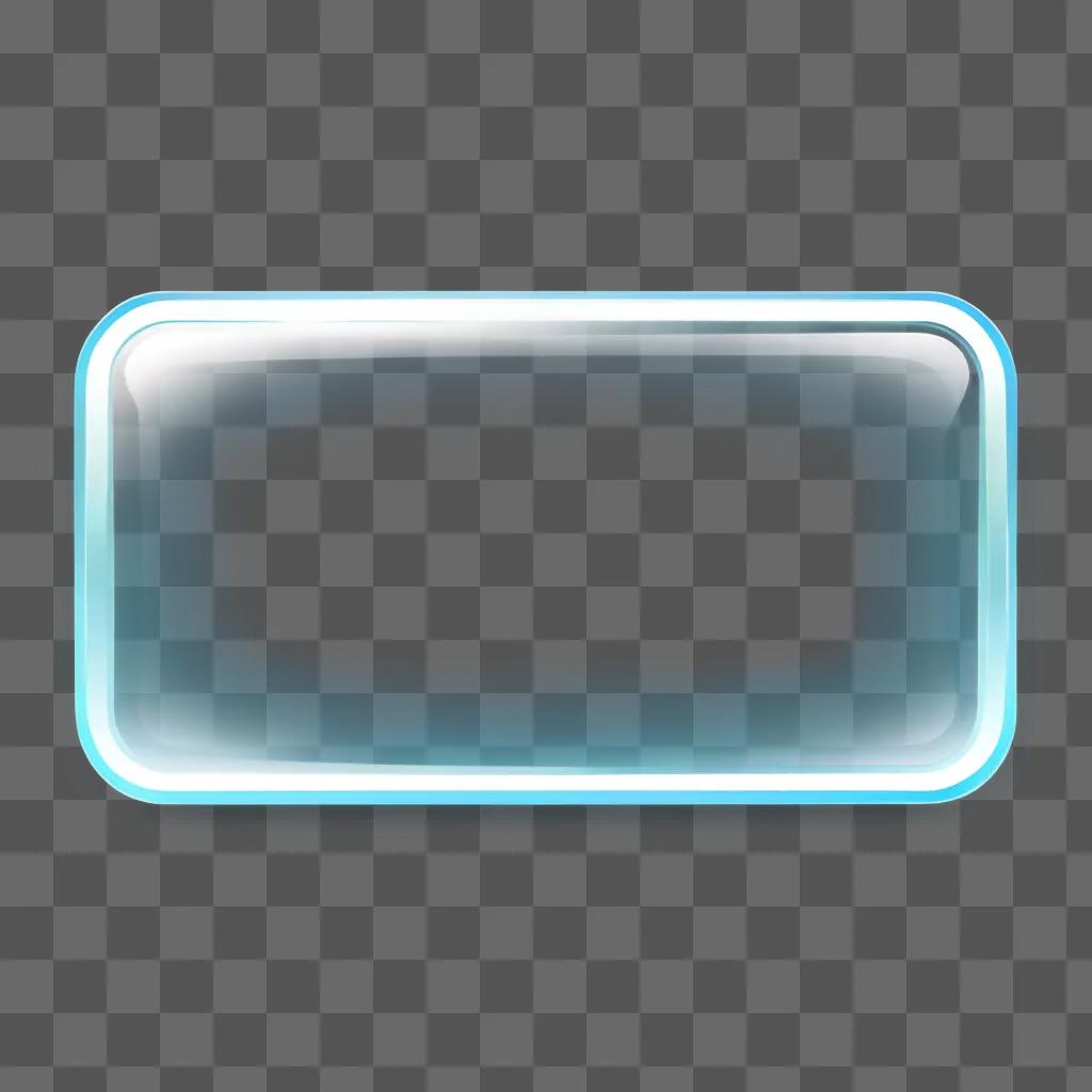 transparent rectangular object against a blue background