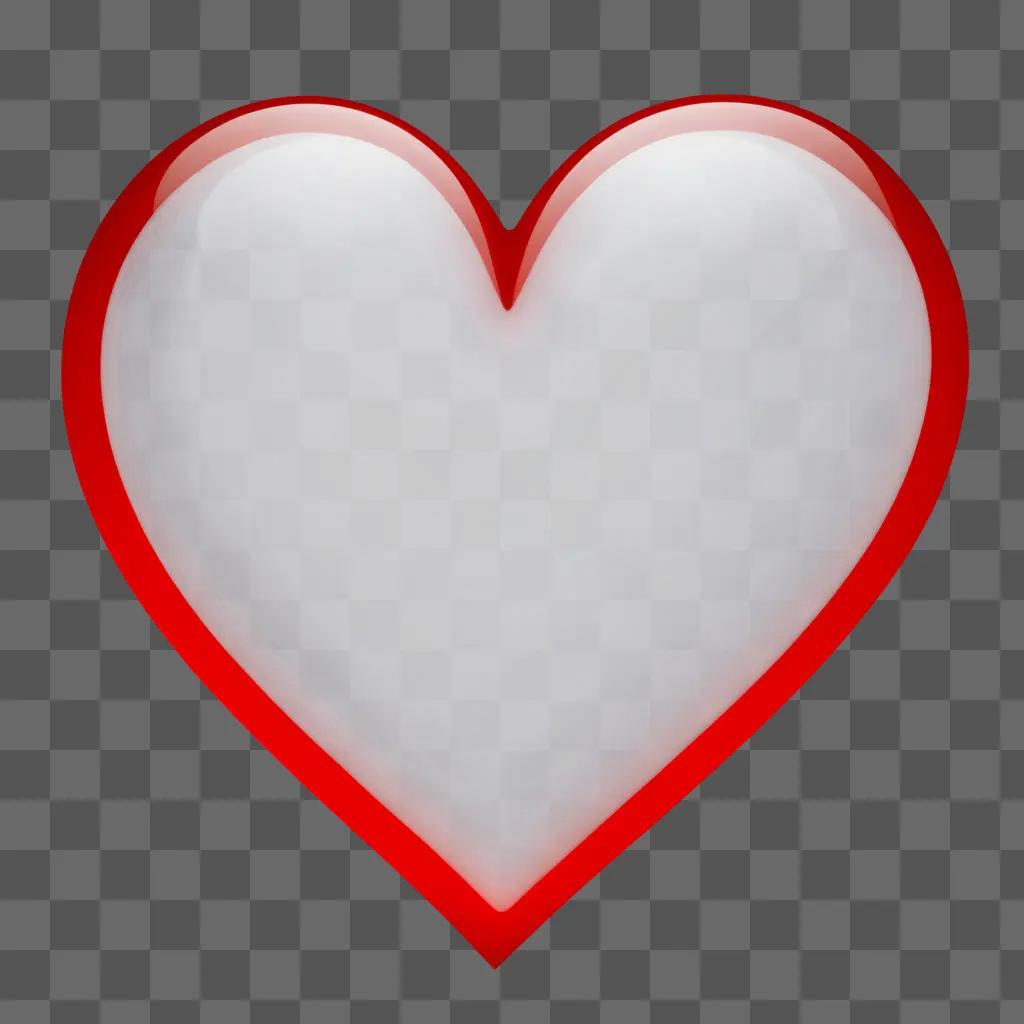 transparent red heart against a pink background