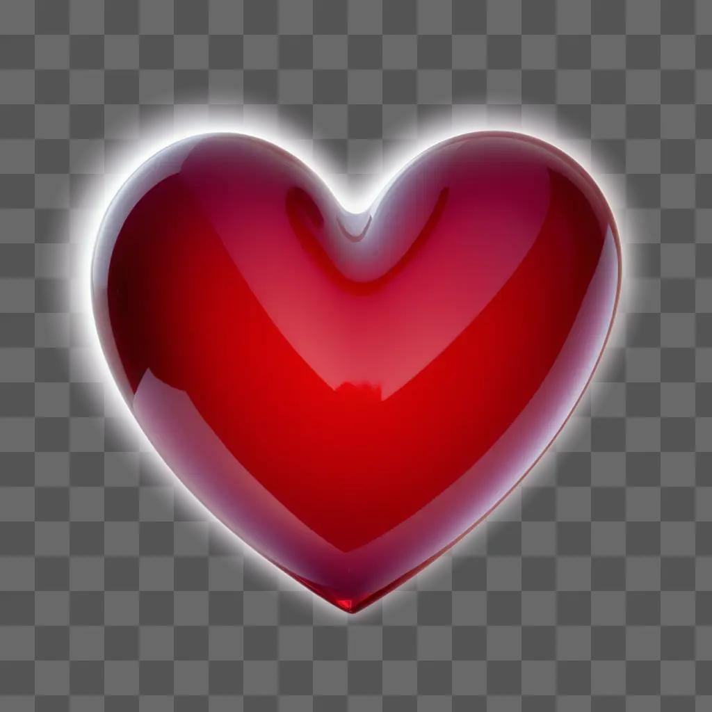 transparent red heart on a pink background