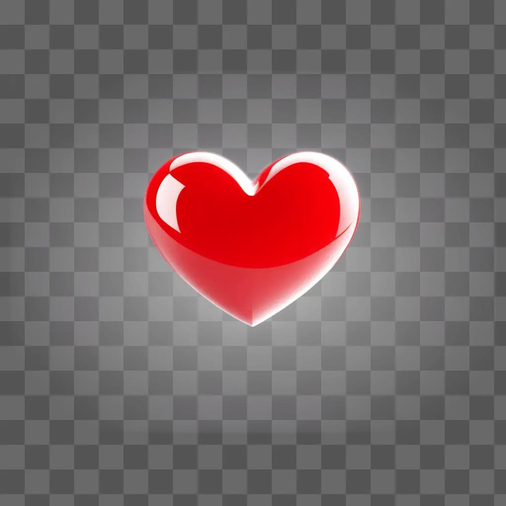 transparent red heart on a white background