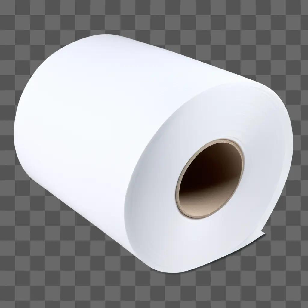 transparent roll of toilet paper is laid out