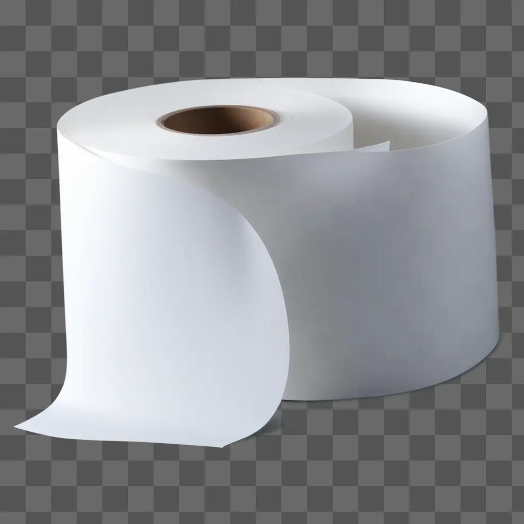 transparent roll of toilet paper with a brown tip