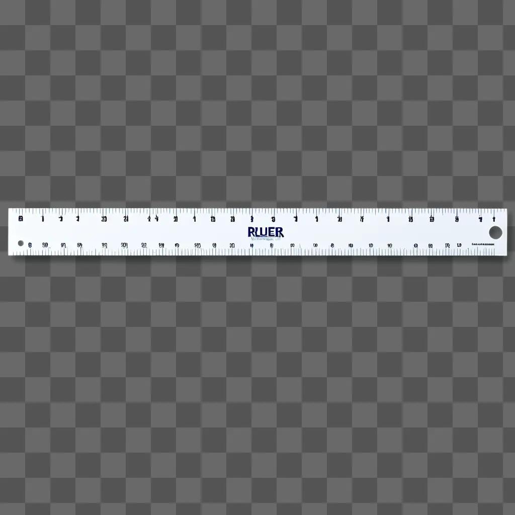 transparent ruler is shown on a grey background