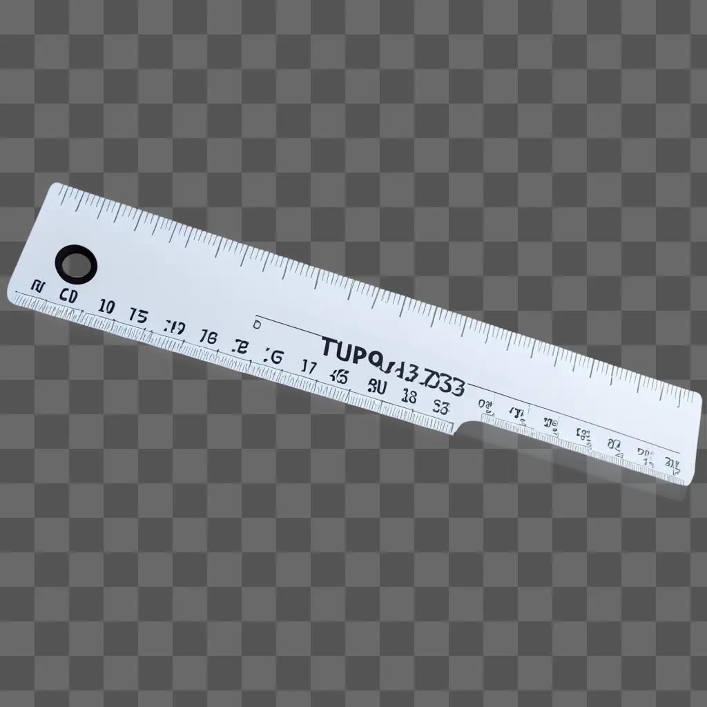 transparent ruler measures on a white surface