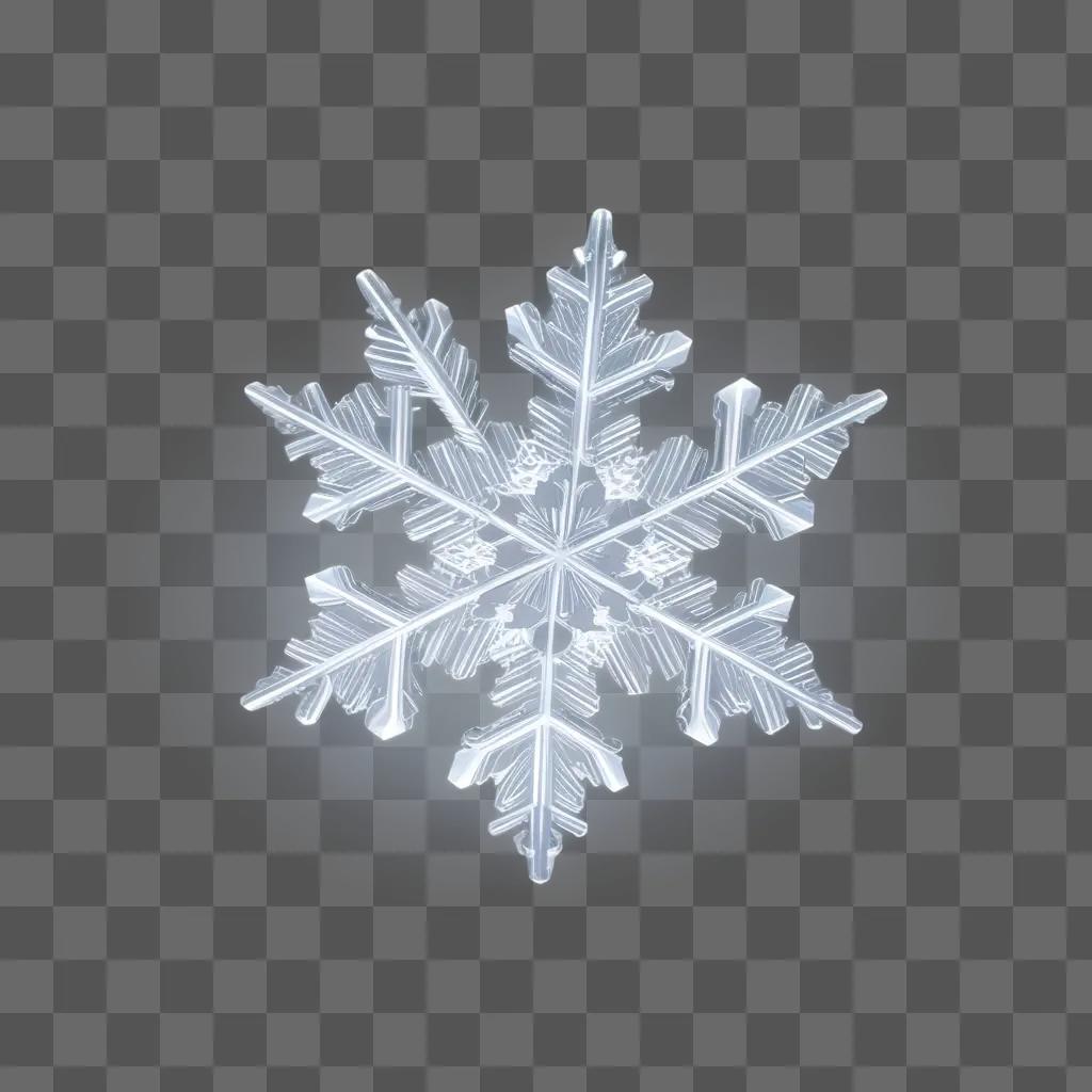 transparent snowflake against a blue background