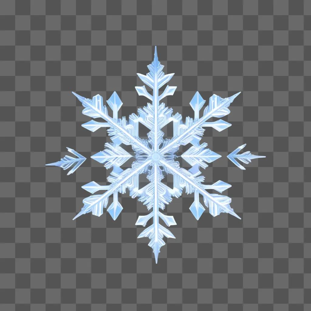 transparent snowflake against a blue background