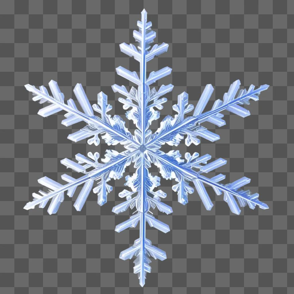 水色の背景に透明な雪の結晶のデザイン