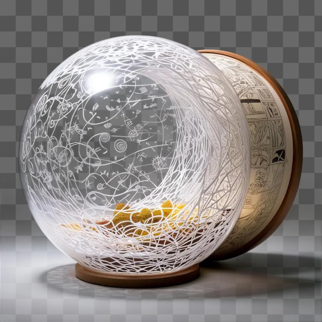 transparent sphere filled with fruits and seeds