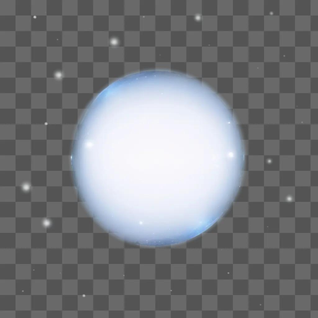 transparent sphere in a light blue background