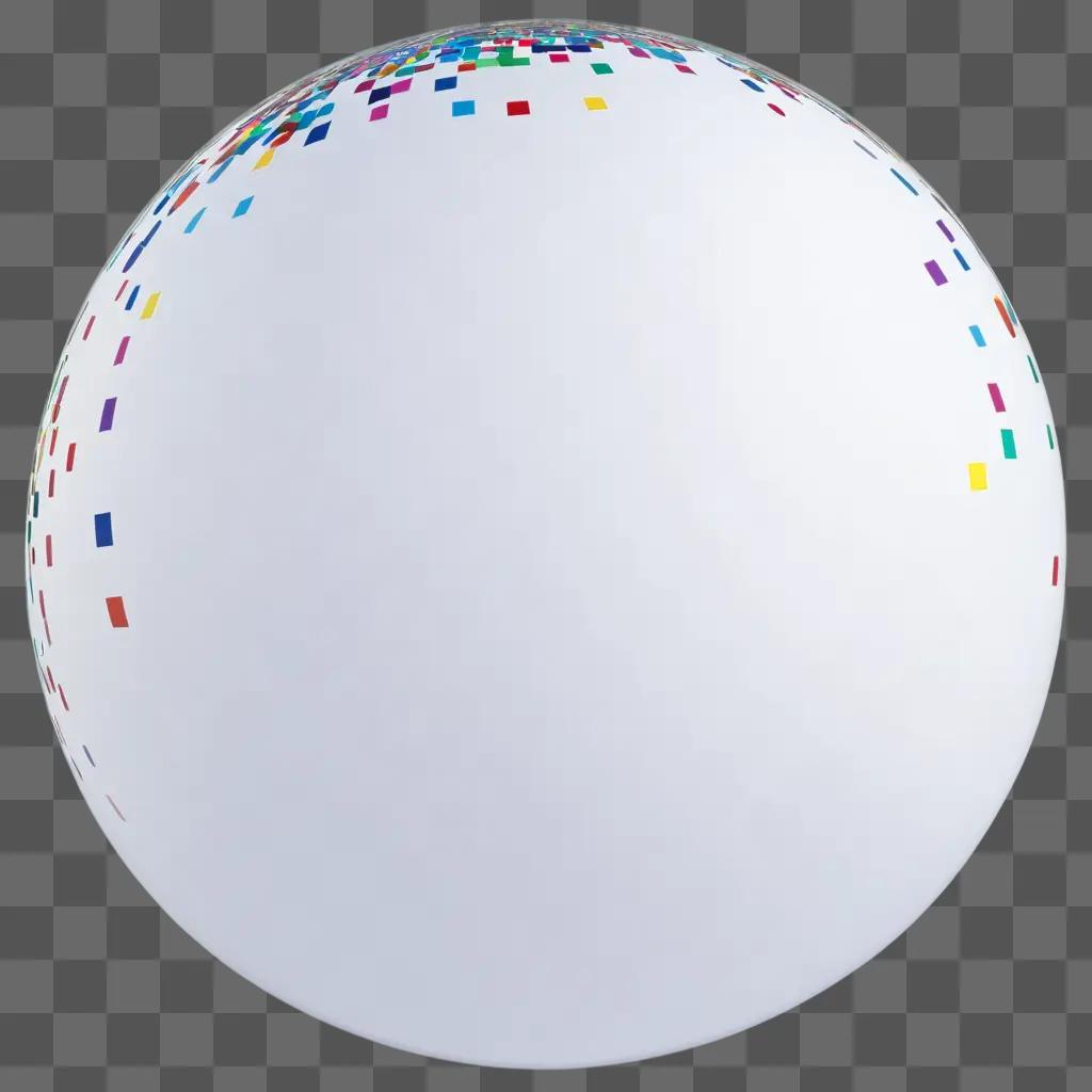 transparent sphere with colorful dots