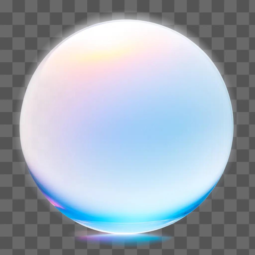 transparent sphere with rainbow reflections