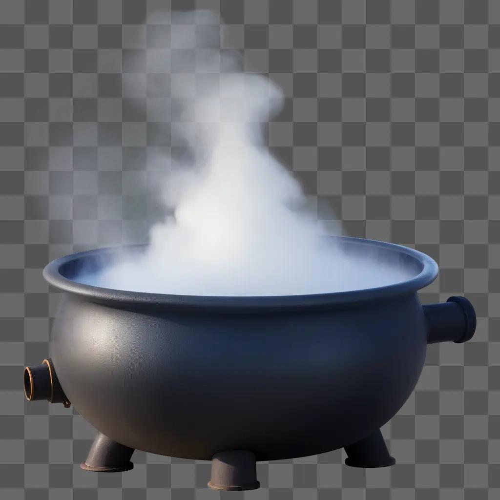 transparent steam rises from a pot