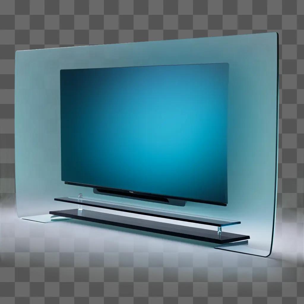 transparent television sits on a clear surface