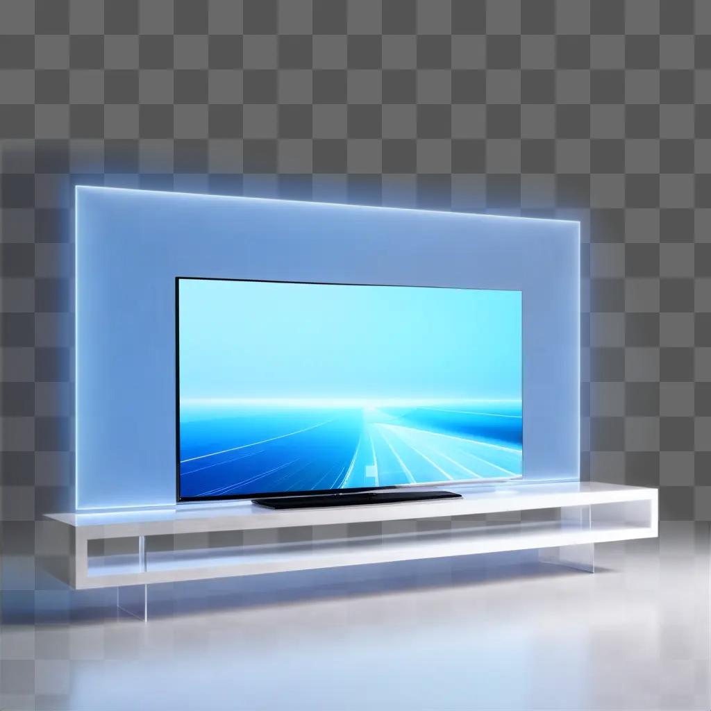 transparent television stands in a modern room