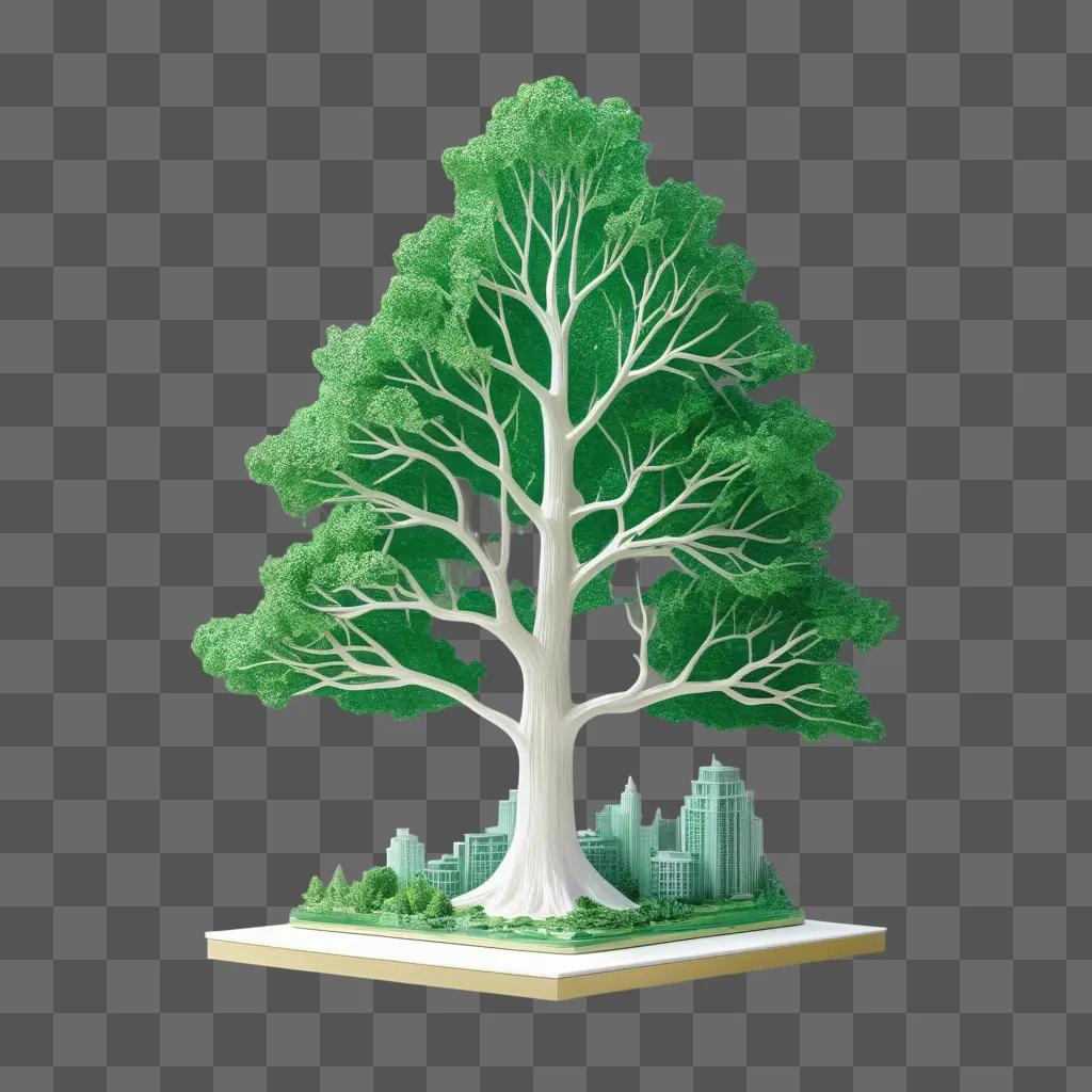 transparent tree in a green environment