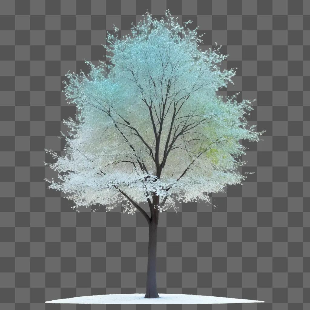 transparent tree in the middle of the snow