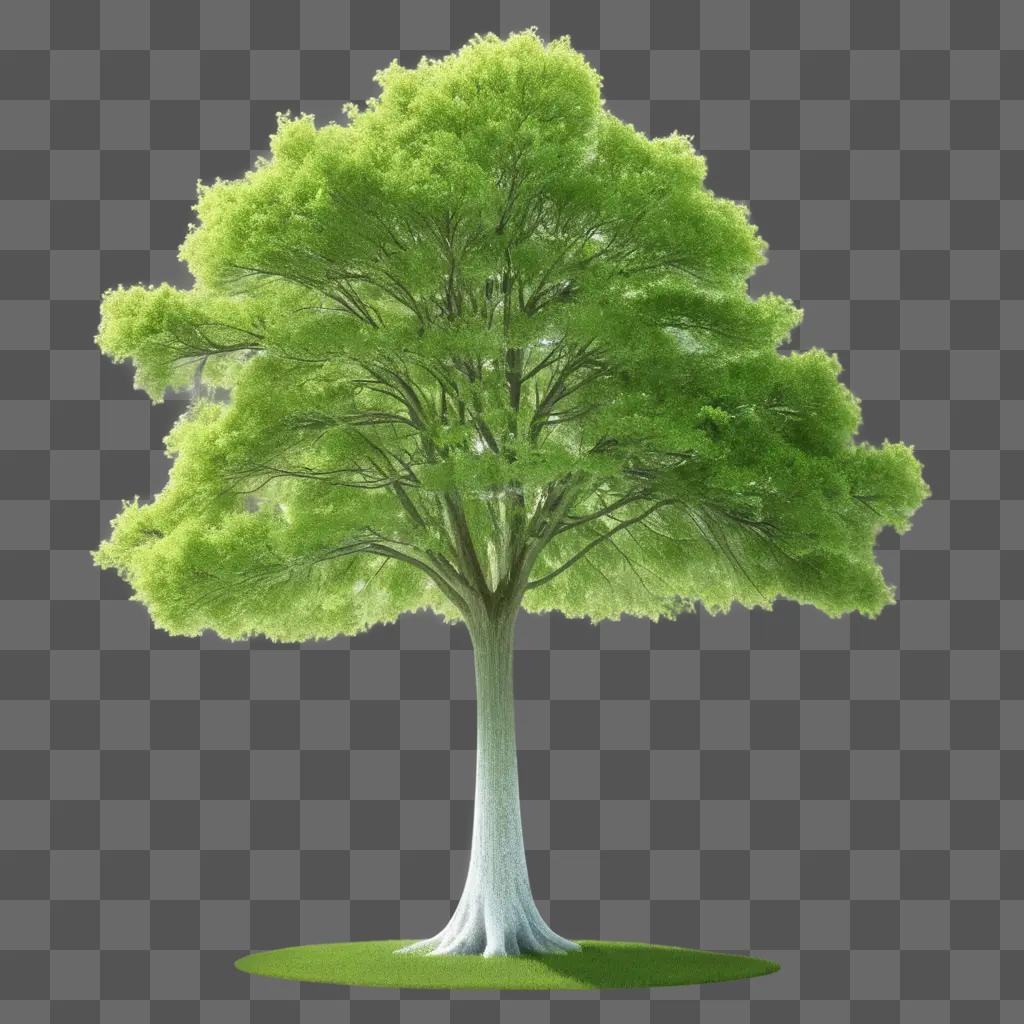 transparent tree on a green background