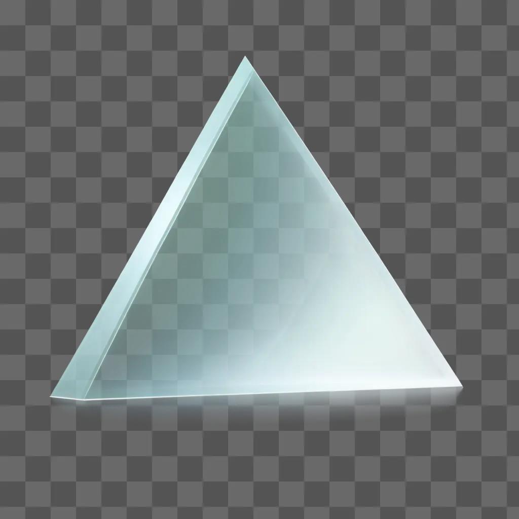 transparent triangle on a light blue background