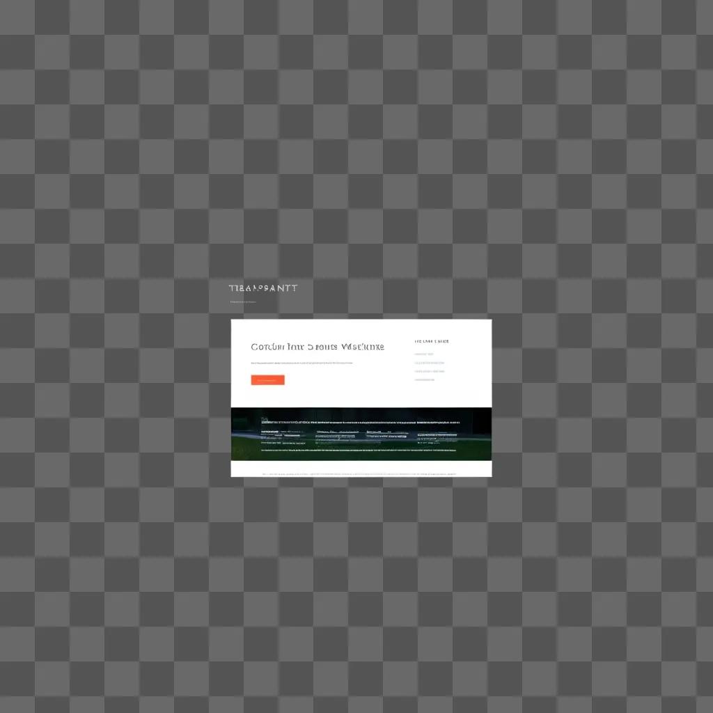 transparent website design with text