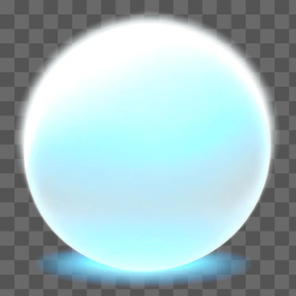 transparent white glow surrounds a large sphere