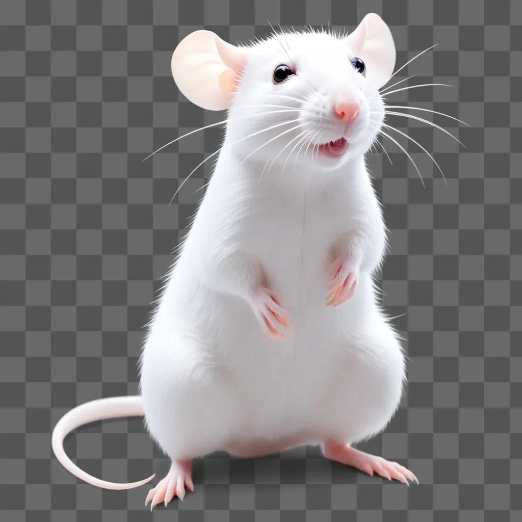 transparent white rat standing on a surface