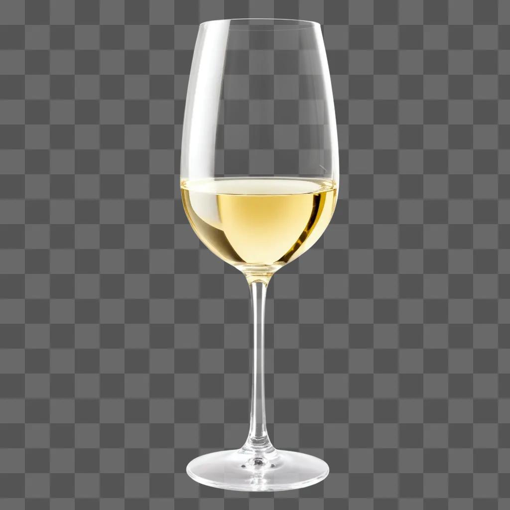 transparent wine glass on a beige background