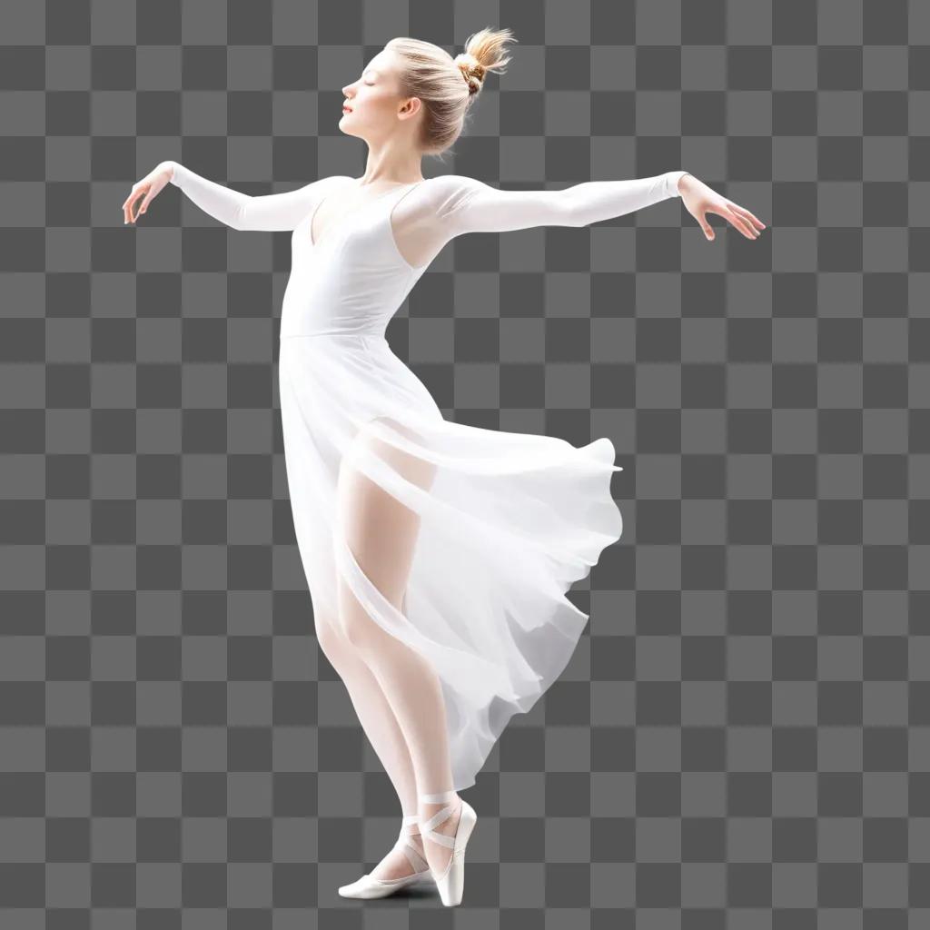 transparent woman in white dress dance