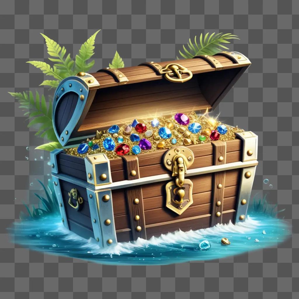 treasure chest full of gems and gold