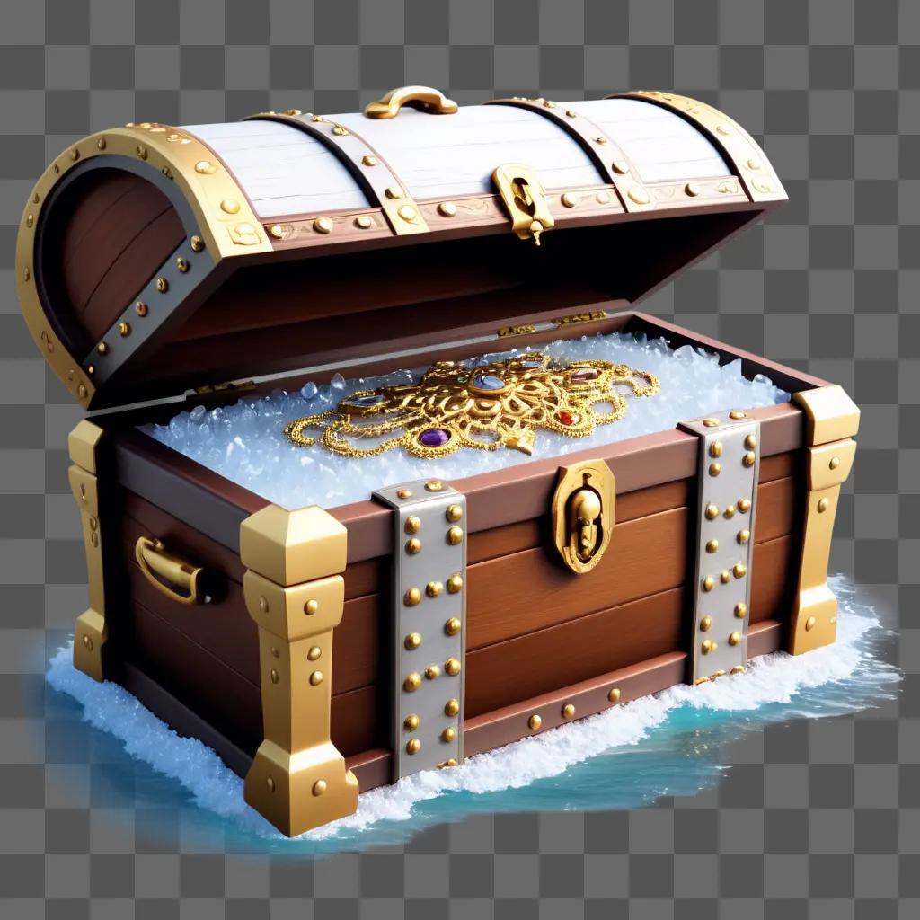 treasure chest with gold and jewels inside it