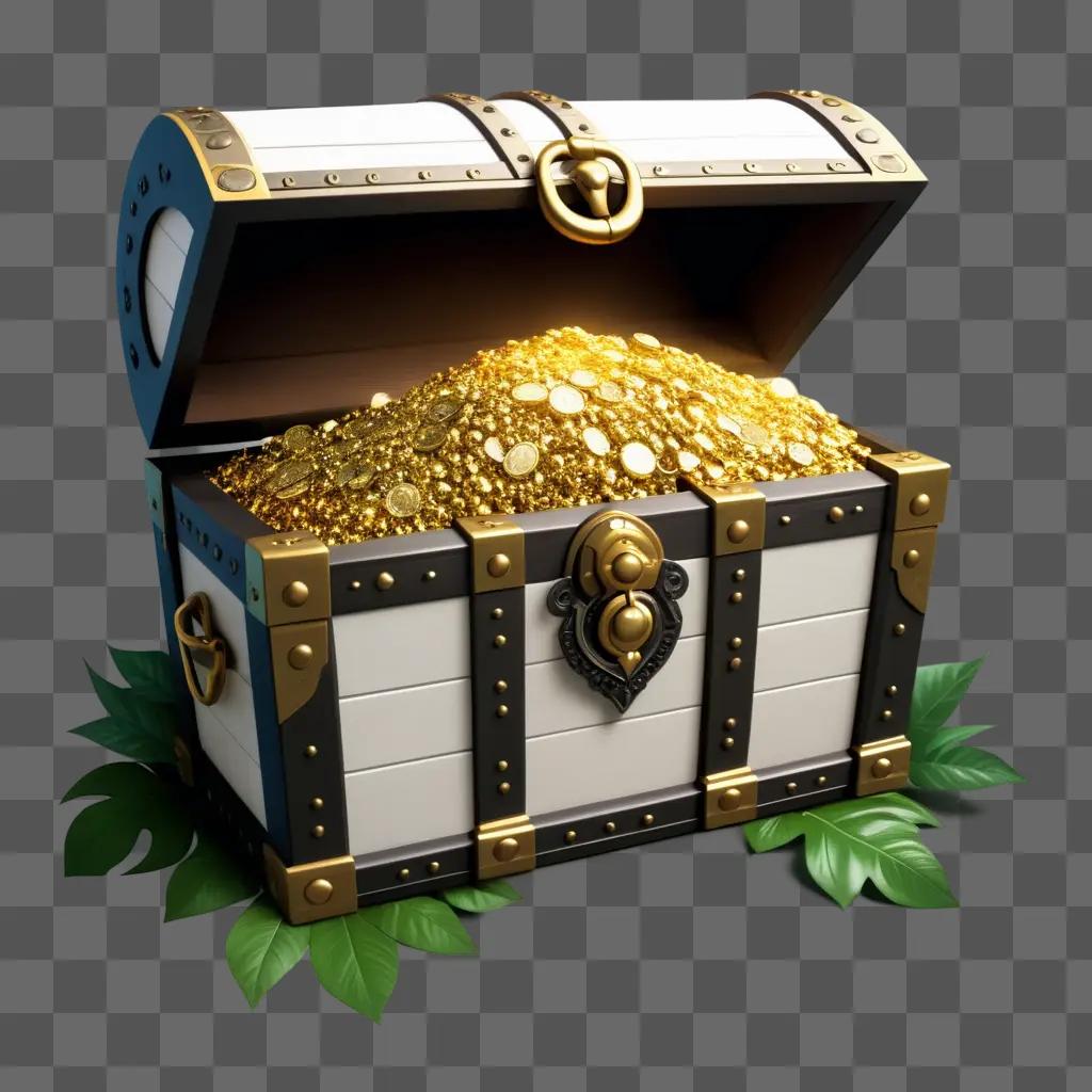 treasure chest with gold coins inside, ready to be opened