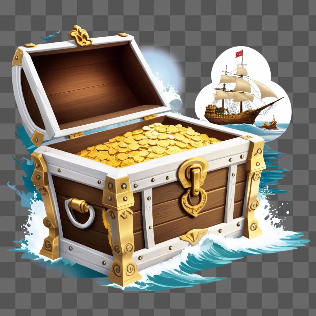 treasure chest with gold coins inside it