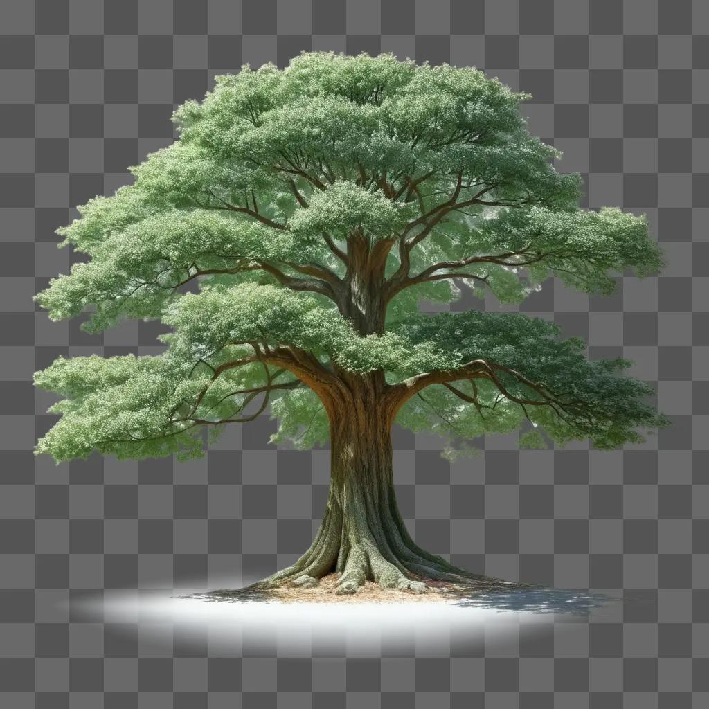 tree drawing with a realistic tree trunk and leaves