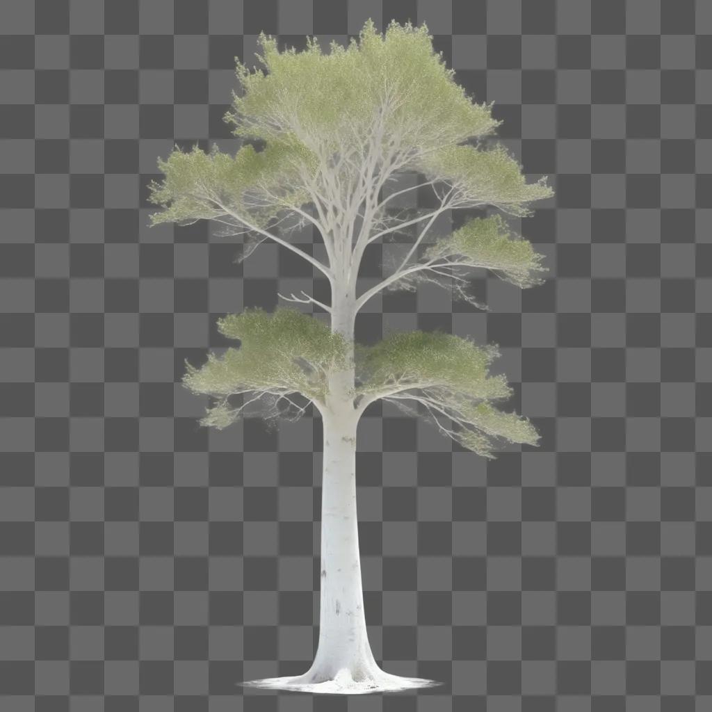 画像では木が透明で白くなっています